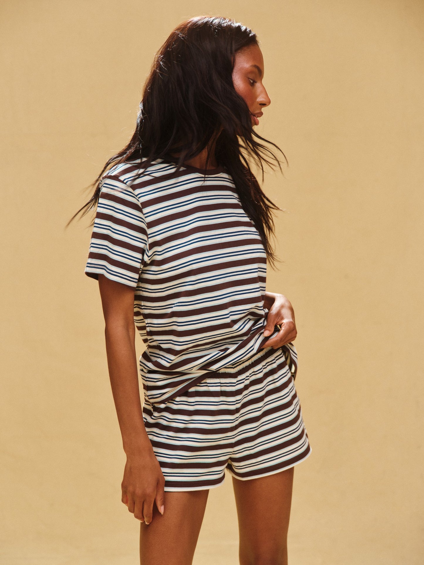 CLASSIC COTTON DAILY STRIPE BOYFRIEND TEE - KONA SET ACTIVE