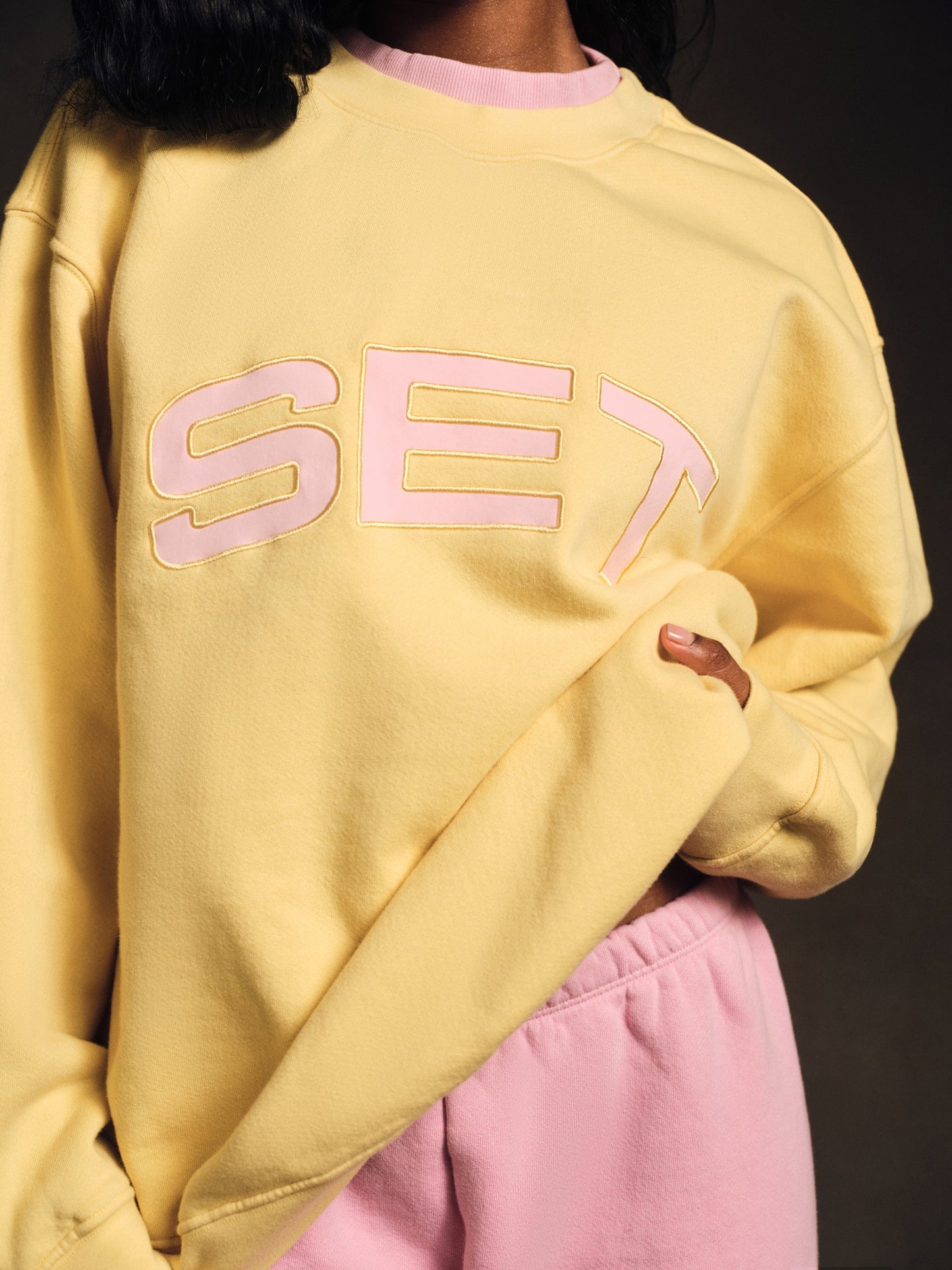 MIDWEIGHT SWEATS STAPLE SET LAYERED CREWNECK - TAFFY SET ACTIVE