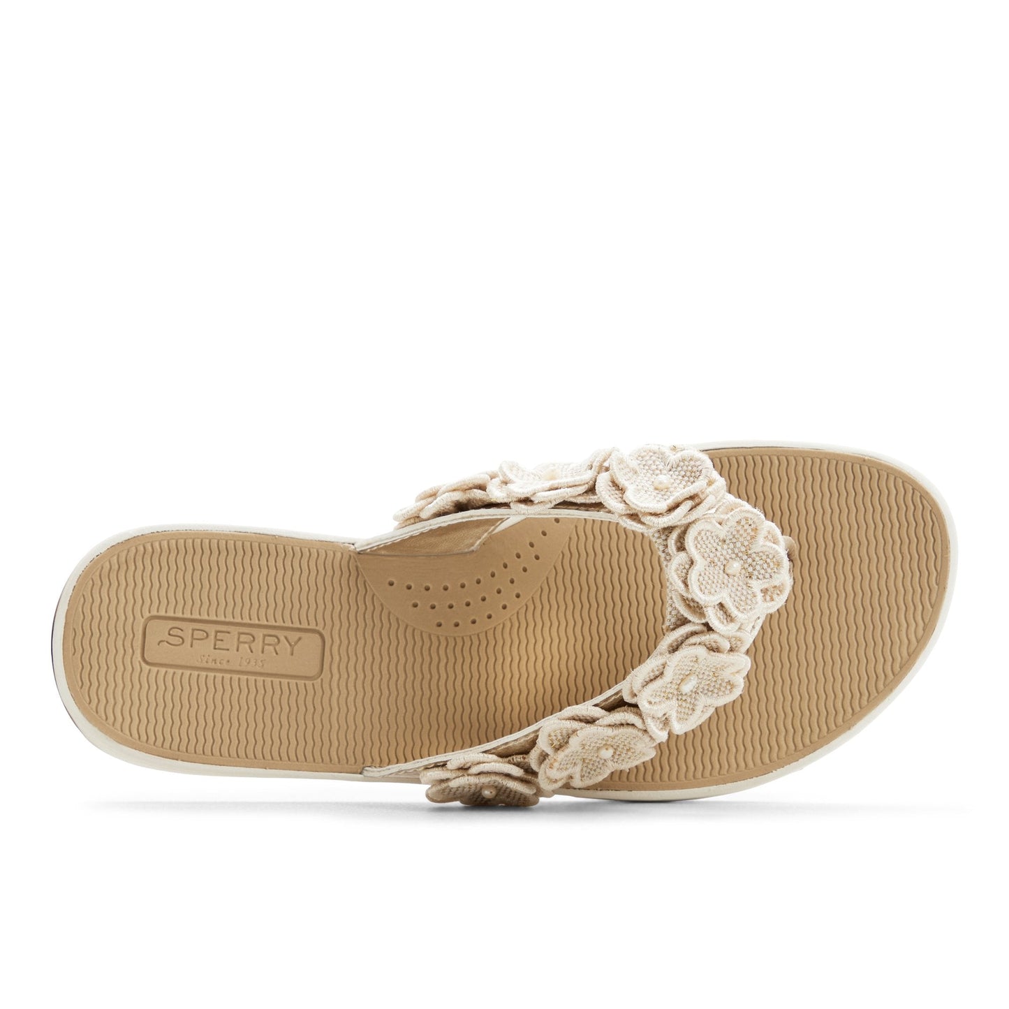 Sperry Seafish Floral Thong Sandal Gold