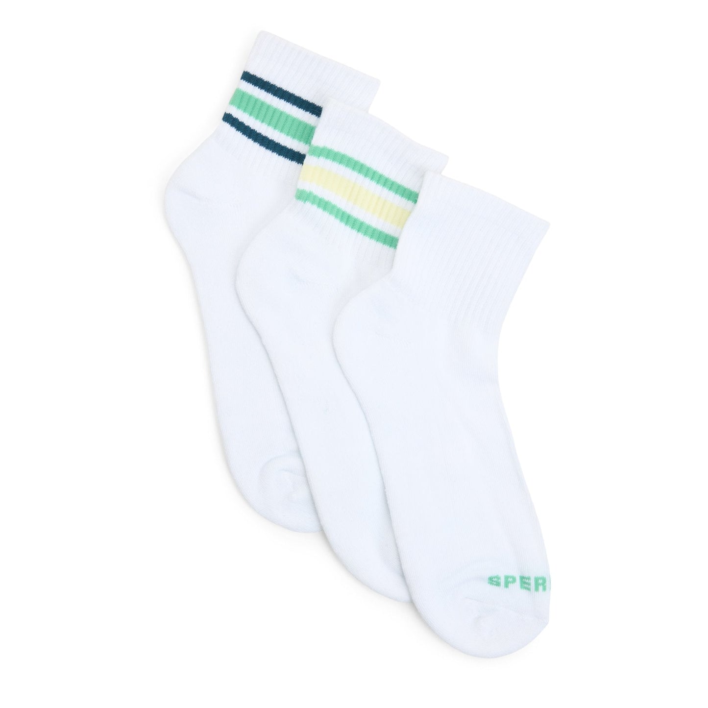 Sperry Mens 3-Pack Quarter Socks Blue combo