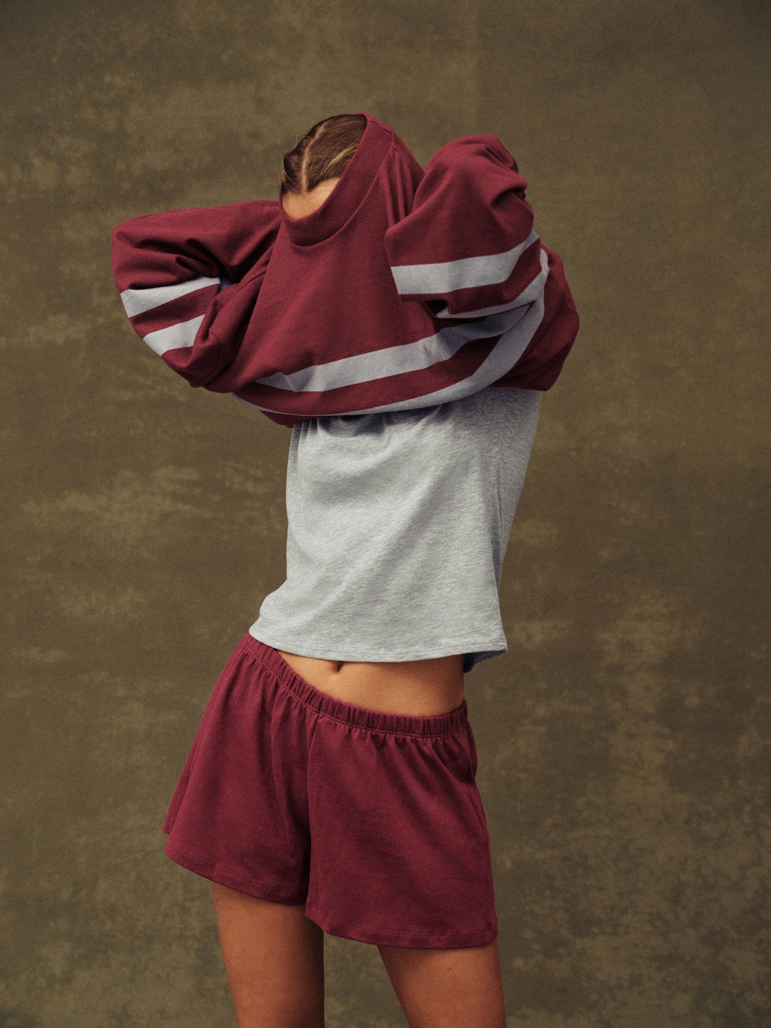 HEAVY COTTON EASY STRIPE LONG SLEEVE - SEPIA SET ACTIVE