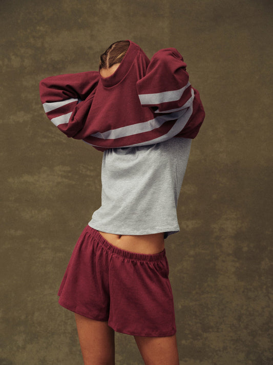 HEAVY COTTON EASY STRIPE LONG SLEEVE - SEPIA SET ACTIVE