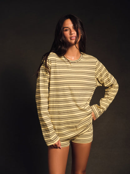 STRIPE JERSEY STRIPE OVERSIZED LONG SLEEVE - SPARKLER SET ACTIVE