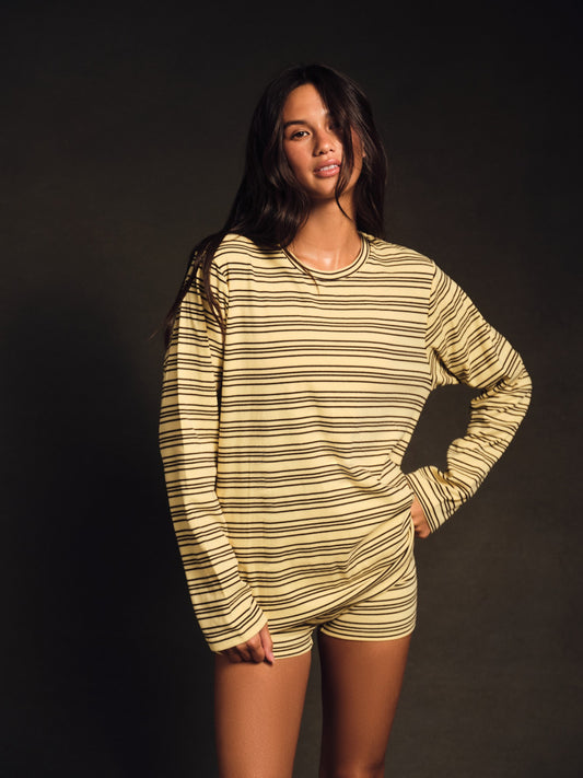 STRIPE JERSEY STRIPE OVERSIZED LONG SLEEVE - SPARKLER SET ACTIVE