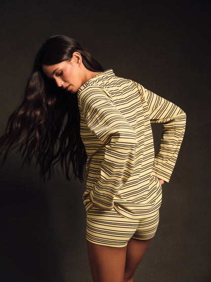 STRIPE JERSEY STRIPE OVERSIZED LONG SLEEVE - SPARKLER SET ACTIVE