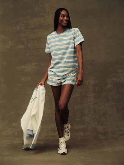 CLASSIC COTTON DAILY STRIPE BOYFRIEND TEE - CASSETTE SET ACTIVE