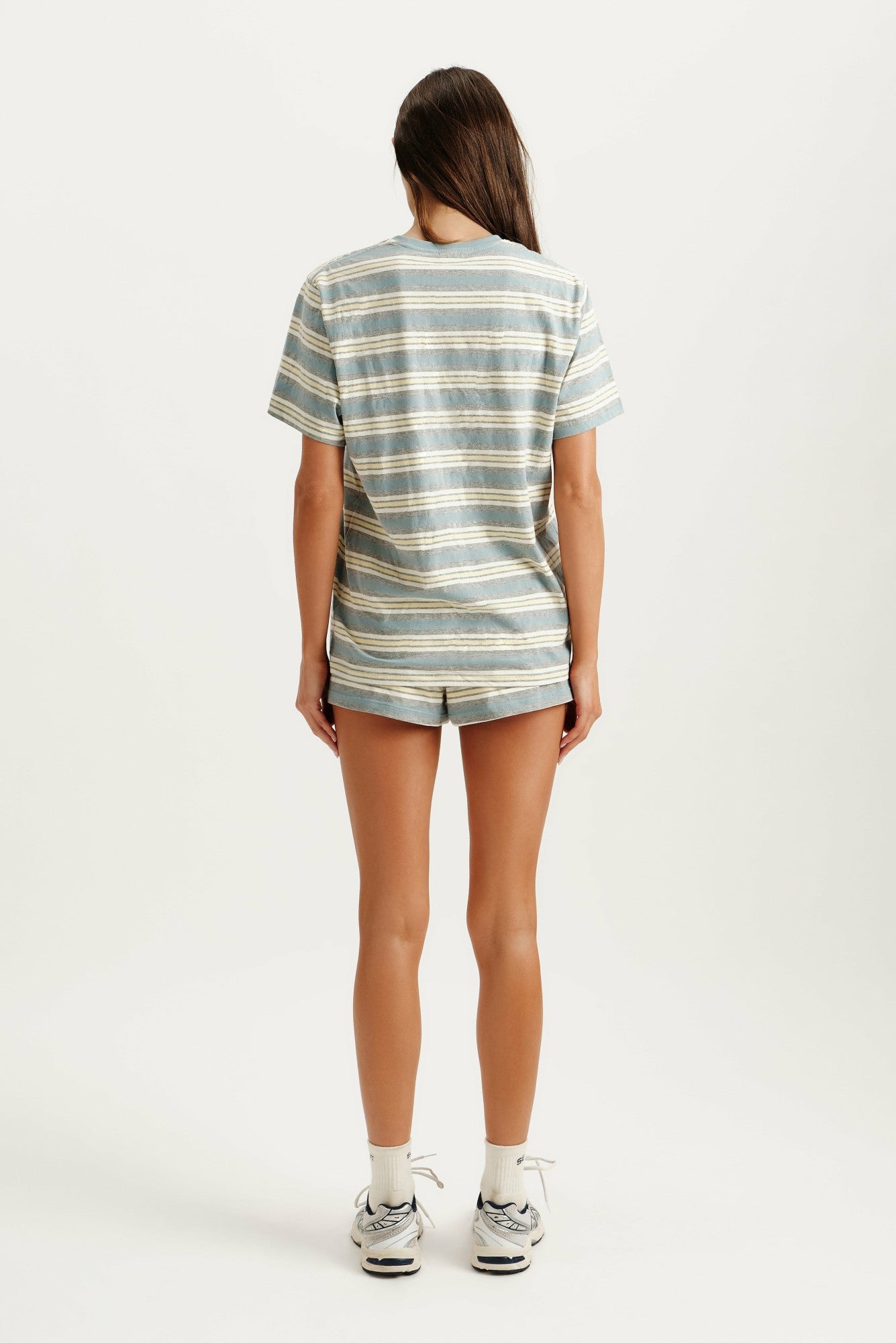 CLASSIC COTTON DAILY STRIPE BOYFRIEND TEE - CASSETTE SET ACTIVE