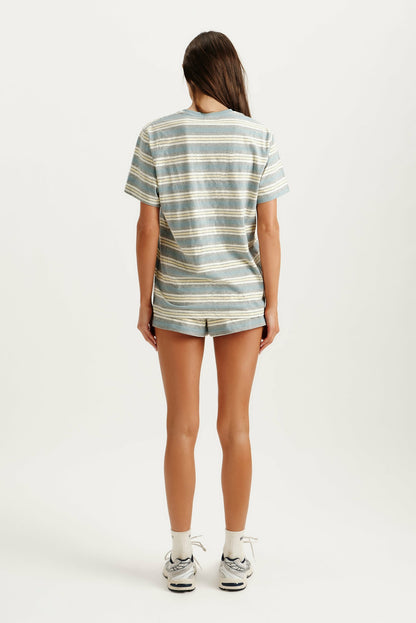 CLASSIC COTTON DAILY STRIPE BOYFRIEND TEE - CASSETTE SET ACTIVE