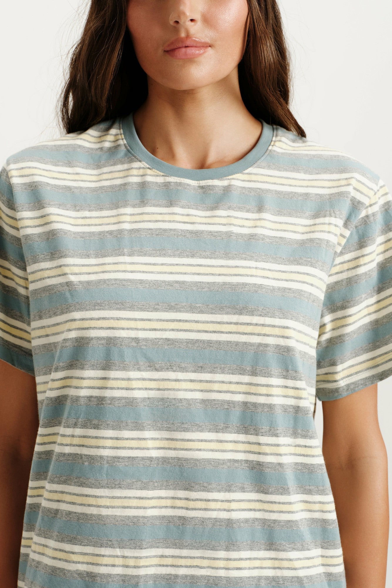 CLASSIC COTTON DAILY STRIPE BOYFRIEND TEE - CASSETTE SET ACTIVE