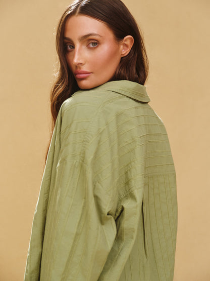 STRIPED JACQUARD LINE BUTTON DOWN - PIÑA SET ACTIVE