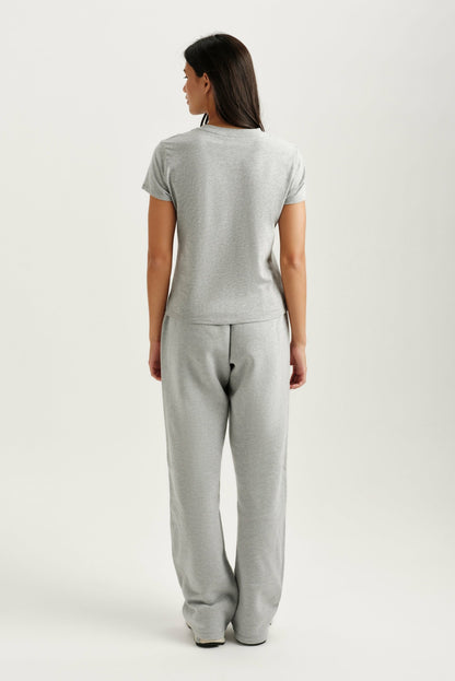 CLASSIC COTTON DAILY STAPLE POCKET TEE - FOG HEATHER GREY SET ACTIVE