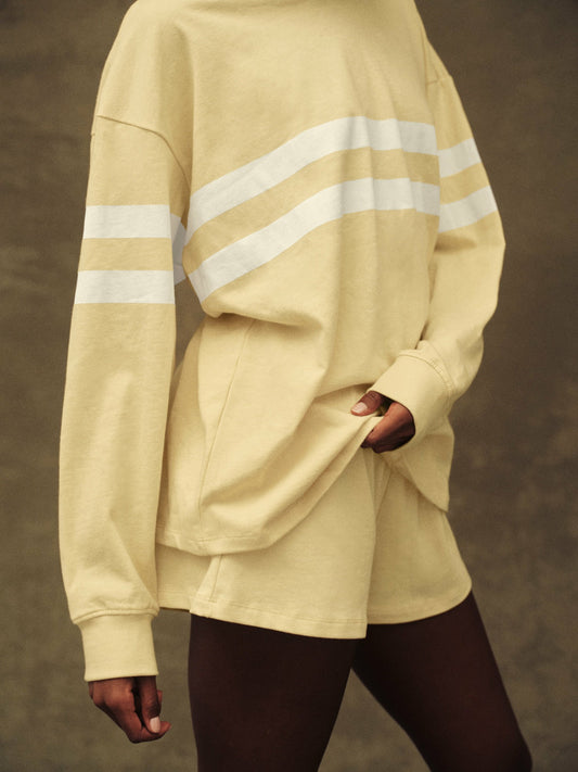 HEAVY COTTON EASY STRIPE LONG SLEEVE - BUTTER SET ACTIVE