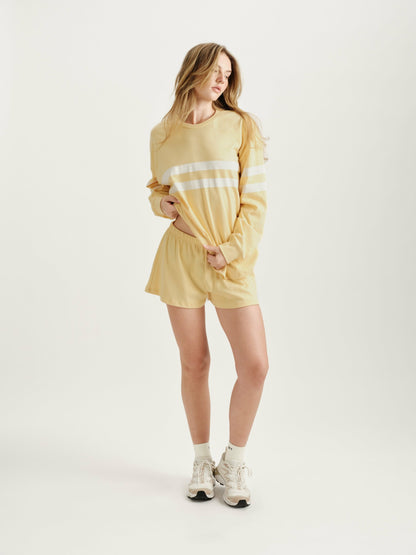 HEAVY COTTON EASY STRIPE LONG SLEEVE - BUTTER SET ACTIVE