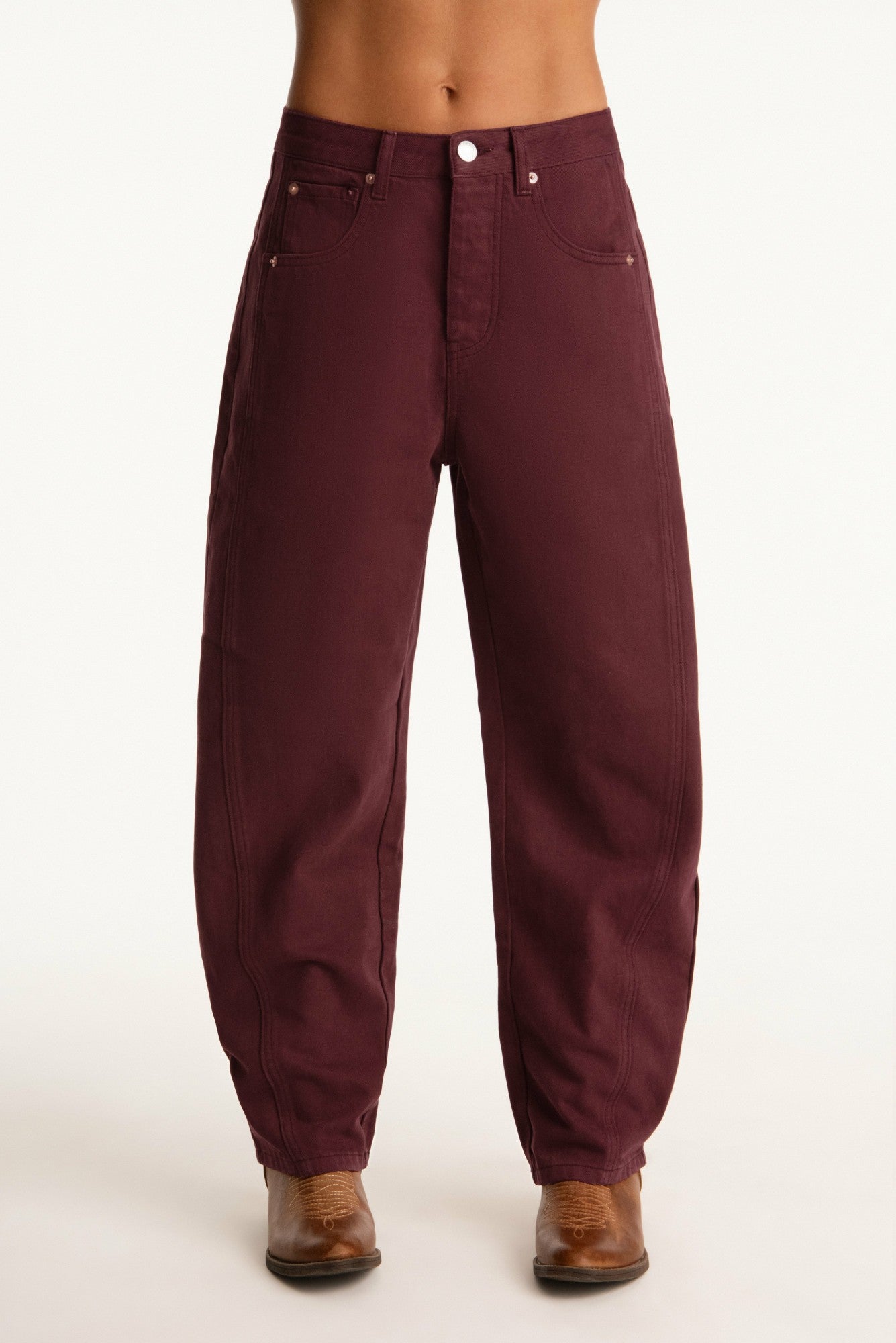 SET X PARKE HORSESHOE JEANS - RHUBARB SET ACTIVE