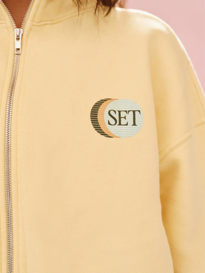 MIDWEIGHT SWEATS STAPLE SET FUNNEL ZIP - ORANGE SODA SET ACTIVE