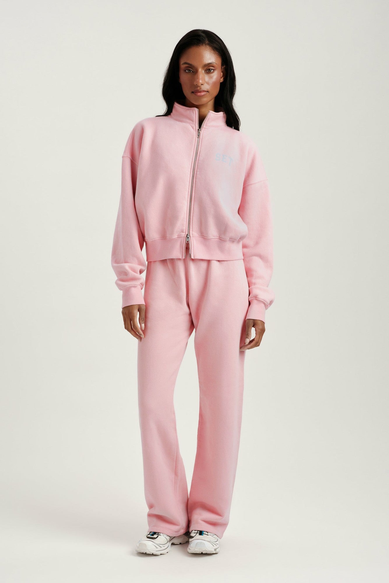 MIDWEIGHT SWEATS STAPLE SET FUNNEL ZIP - BLUSH SET ACTIVE