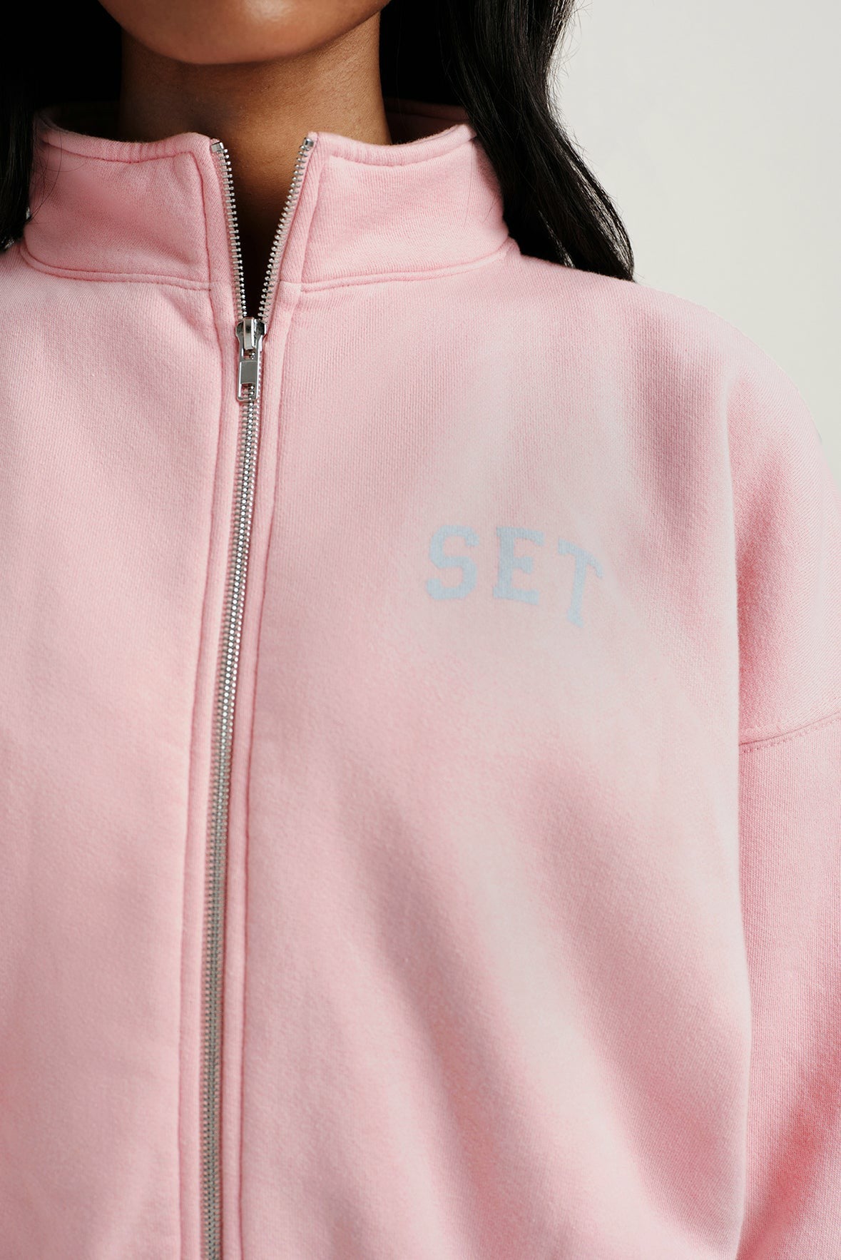 MIDWEIGHT SWEATS STAPLE SET FUNNEL ZIP - BLUSH SET ACTIVE