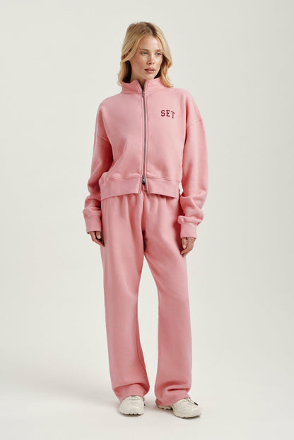 MIDWEIGHT SWEATS STAPLE SET FUNNEL ZIP - ROSEBUD SET ACTIVE