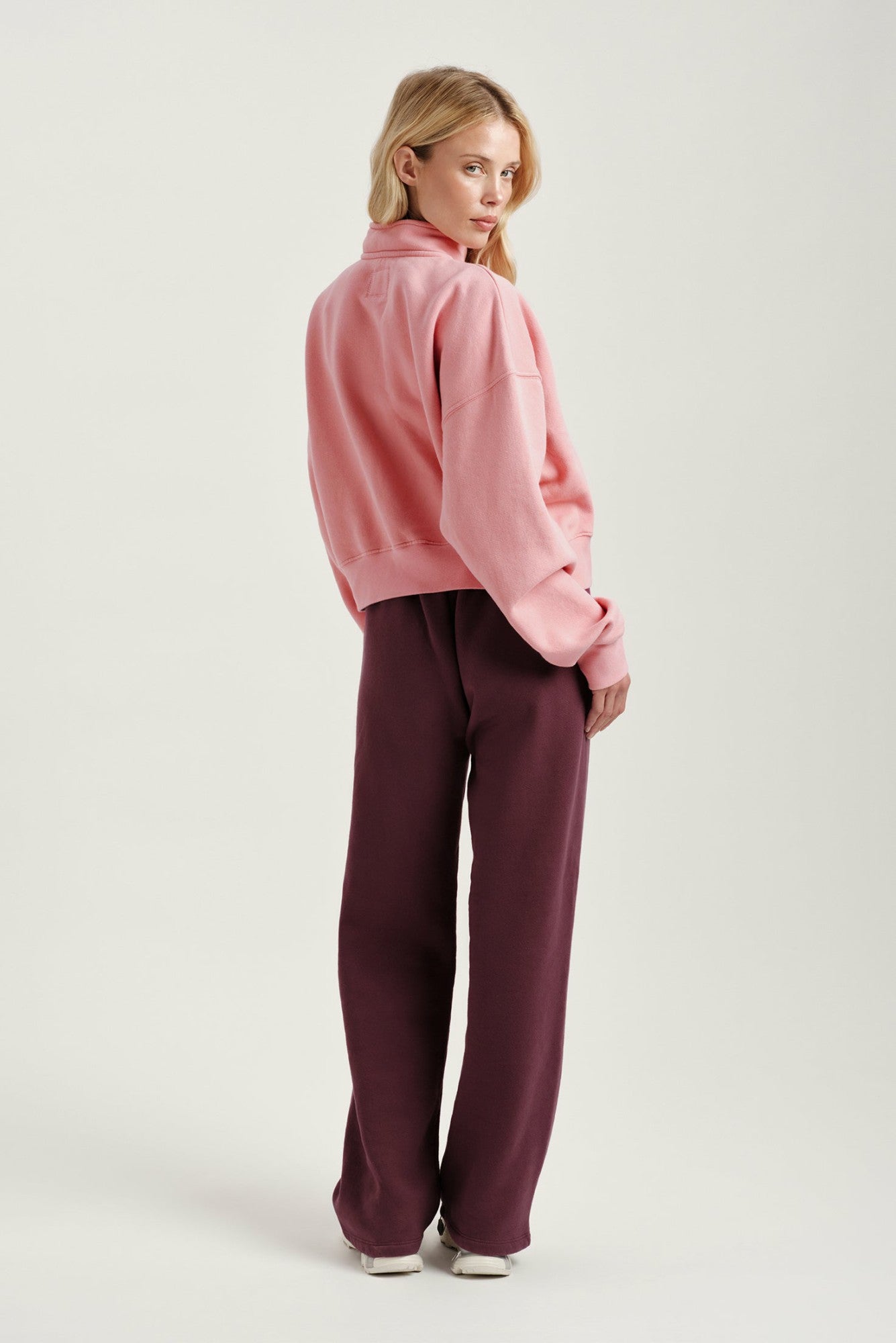 MIDWEIGHT SWEATS STAPLE SET FUNNEL ZIP - ROSEBUD SET ACTIVE