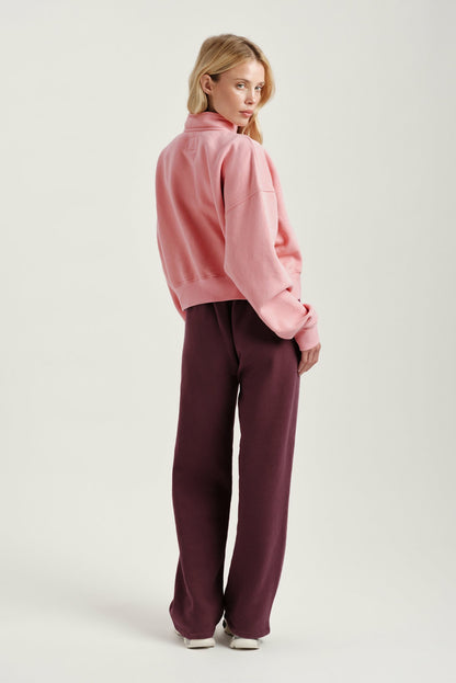 MIDWEIGHT SWEATS STAPLE SET FUNNEL ZIP - ROSEBUD SET ACTIVE