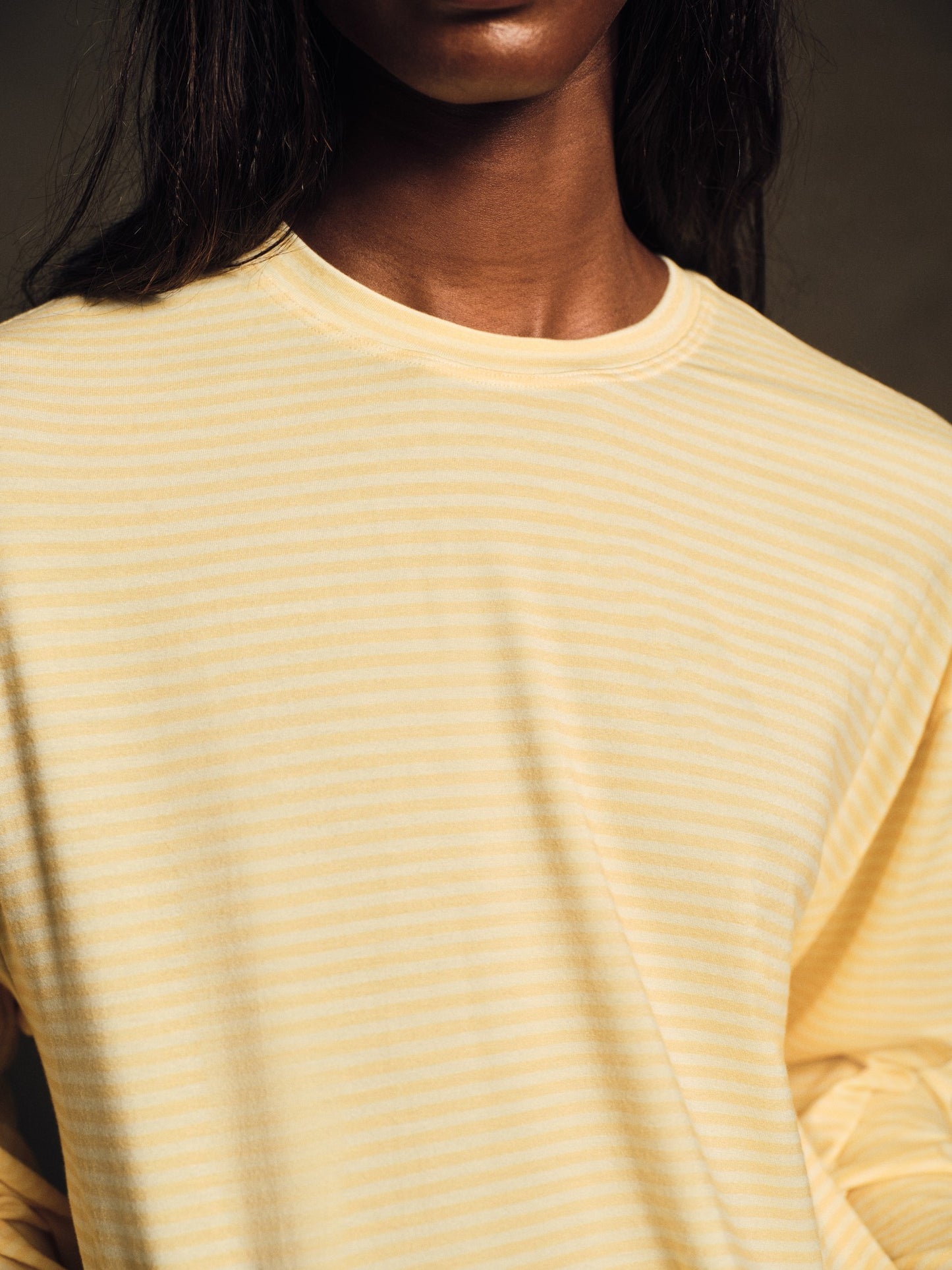 SLEEP JERSEY COMFORT STRIPE BOXY LONG SLEEVE - TAFFY SET ACTIVE