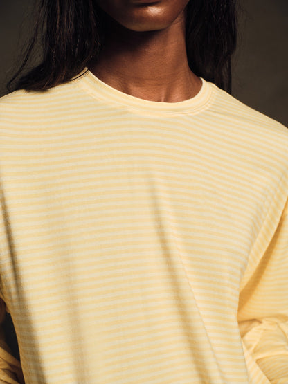 SLEEP JERSEY COMFORT STRIPE BOXY LONG SLEEVE - TAFFY SET ACTIVE
