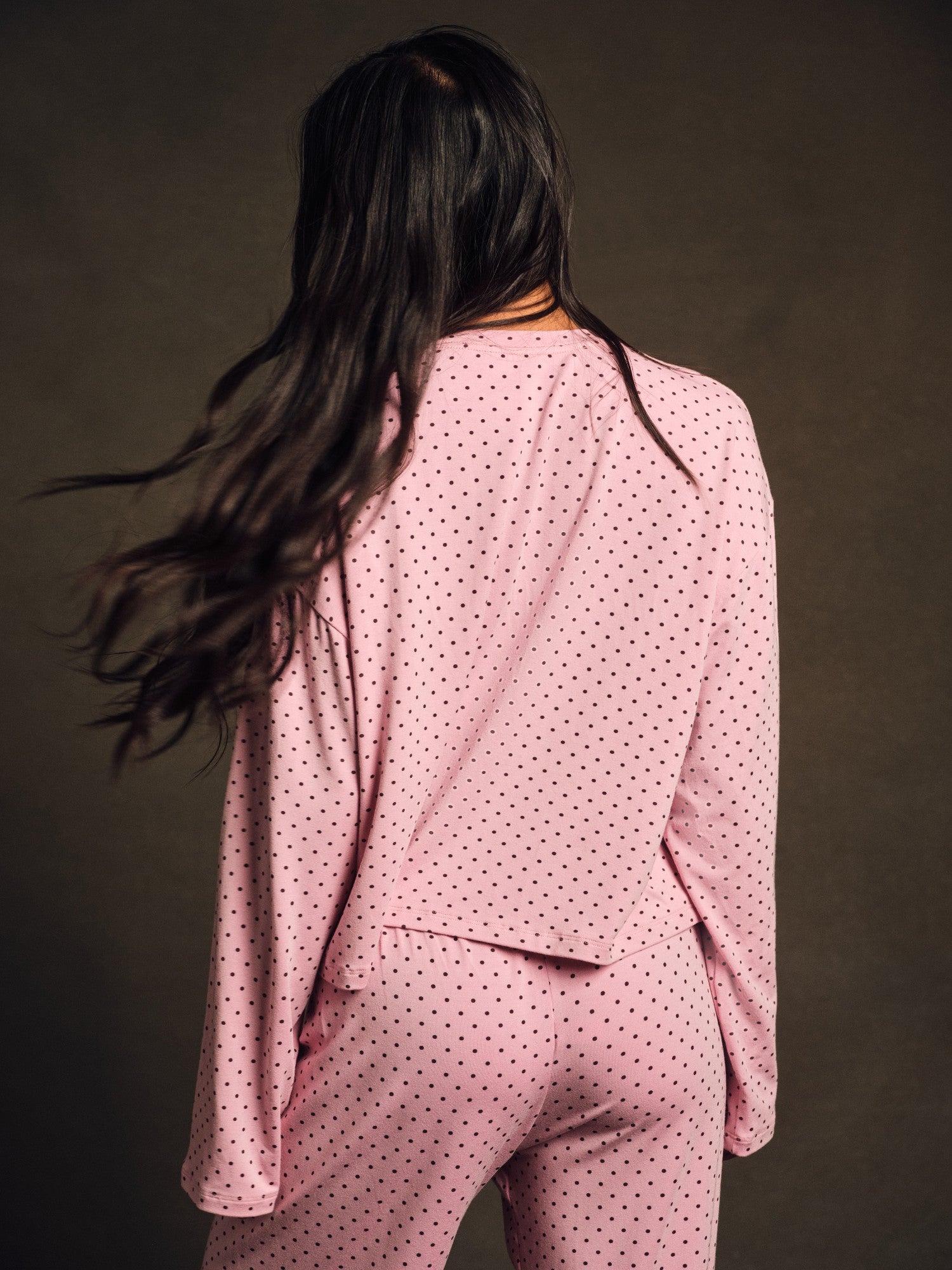 SLEEP JERSEY COMFORT POLKA DOT BOXY LONG SLEEVE - SWIRL SET ACTIVE