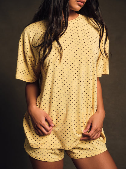 SLEEP JERSEY COMFORT POLKA DOT BOXY TEE - SPARKLER SET ACTIVE