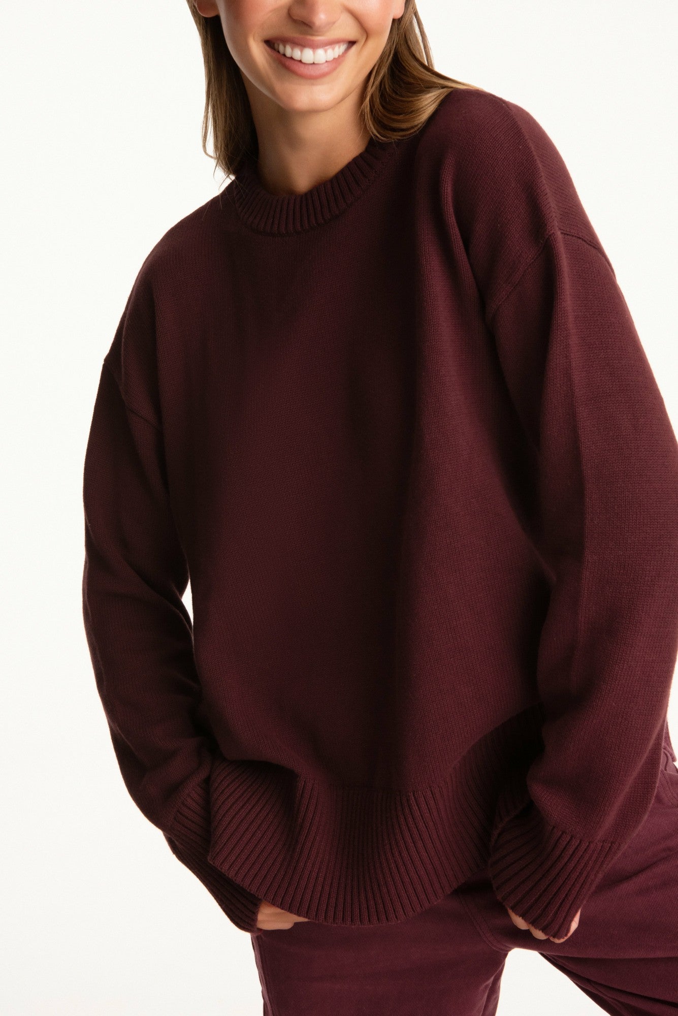 SET X PARKE COTTON CREWNECK - RHUBARB SET ACTIVE