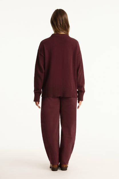 SET X PARKE COTTON CREWNECK - RHUBARB SET ACTIVE
