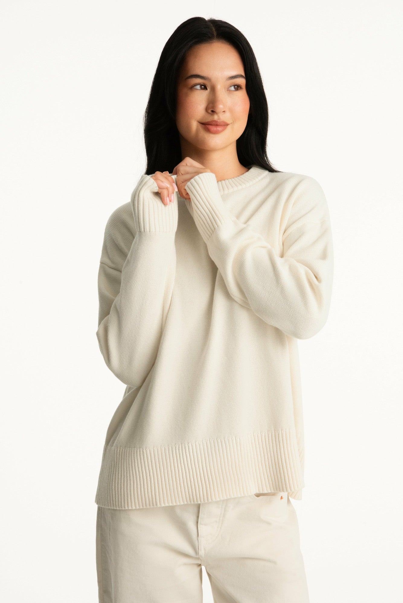 SET X PARKE COTTON CREWNECK - CREAM SET ACTIVE