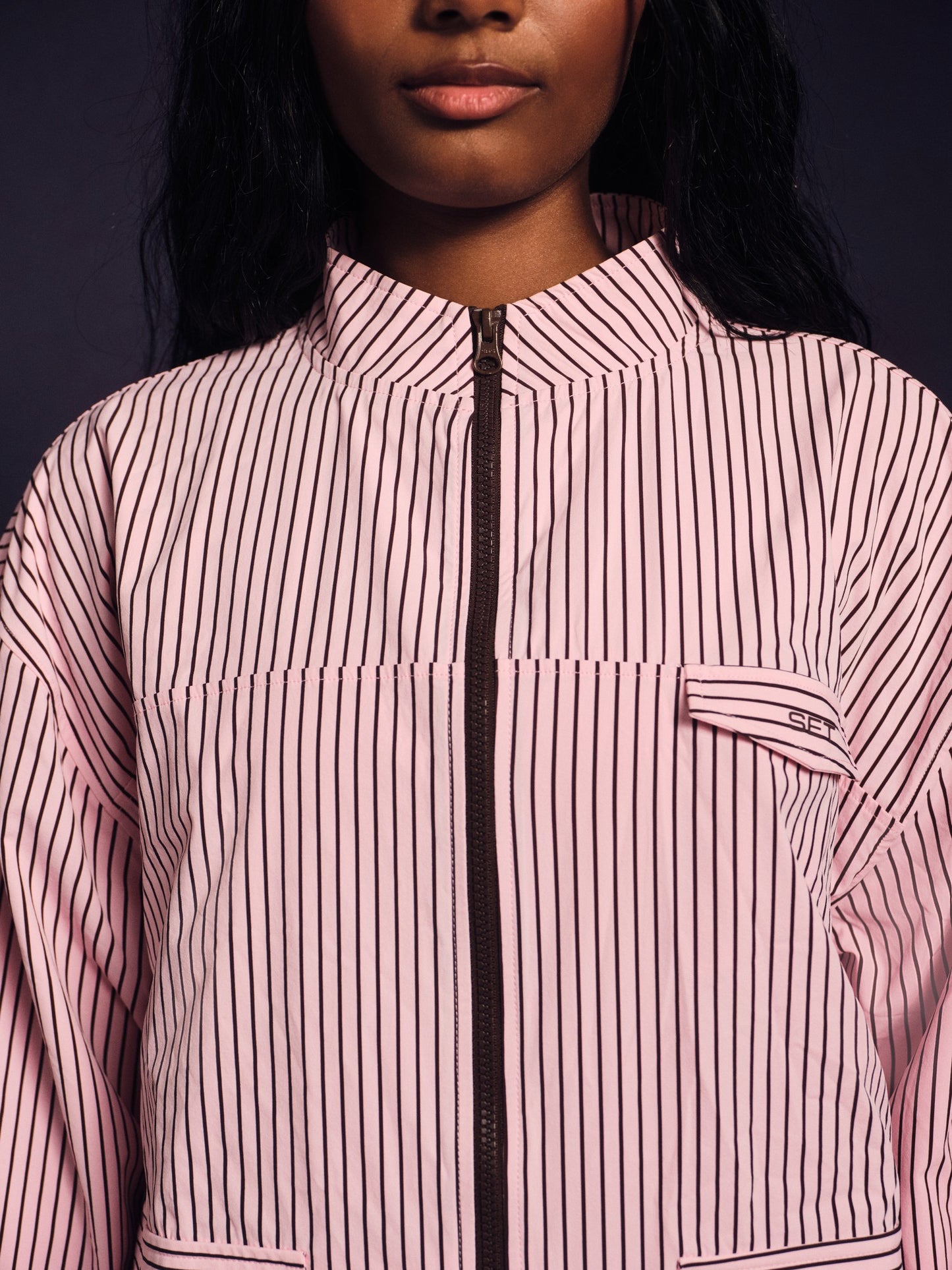 NYLON TRACK STRIPE LIFESTYLE ZIP UP - SWIRL SET ACTIVE