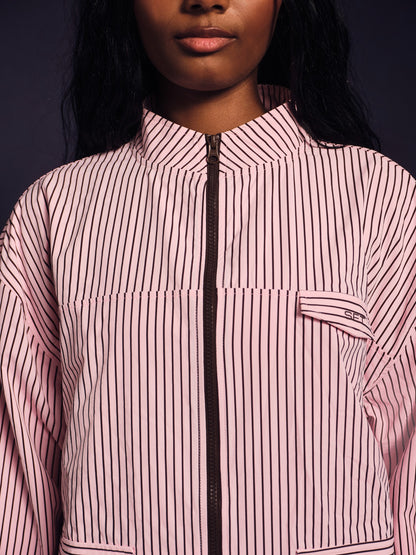 NYLON TRACK STRIPE LIFESTYLE ZIP UP - SWIRL SET ACTIVE