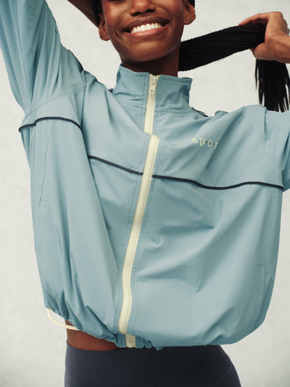 NYLON TRACK SEAM ZIP UP - WASHED SET ACTIVE