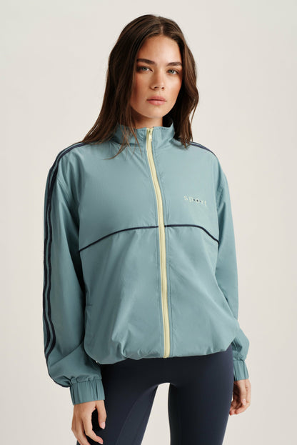 NYLON TRACK SEAM ZIP UP - WASHED SET ACTIVE