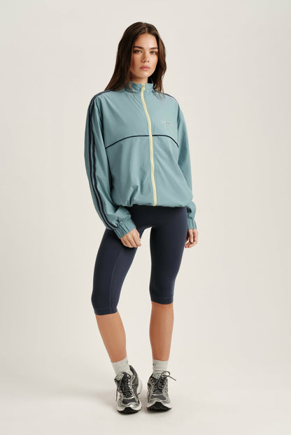 NYLON TRACK SEAM ZIP UP - WASHED SET ACTIVE