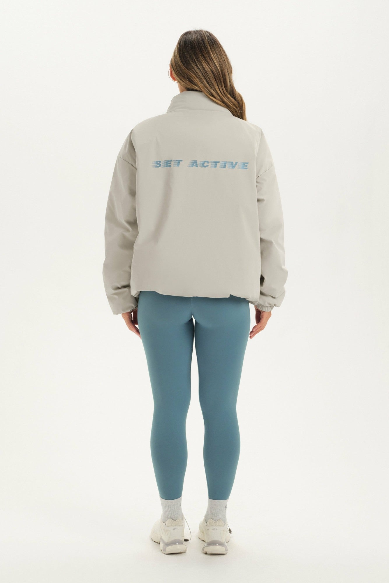 NYLON PUFF QUARTER SNAP JACKET - GLISTEN SET ACTIVE