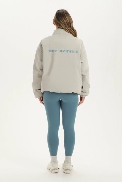 NYLON PUFF QUARTER SNAP JACKET - GLISTEN SET ACTIVE