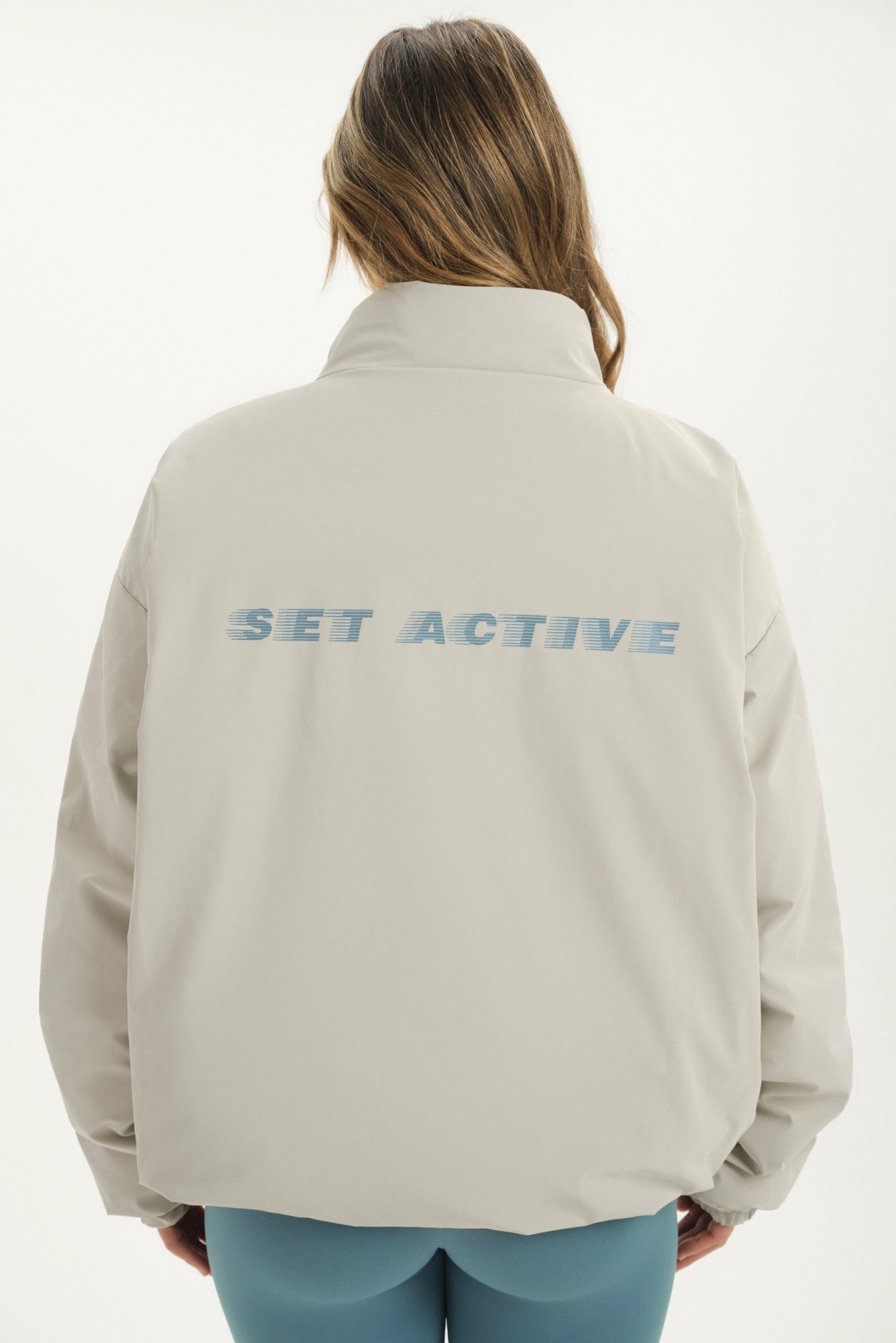 NYLON PUFF QUARTER SNAP JACKET - GLISTEN SET ACTIVE
