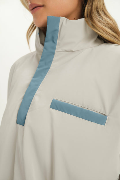 NYLON PUFF QUARTER SNAP JACKET - GLISTEN SET ACTIVE