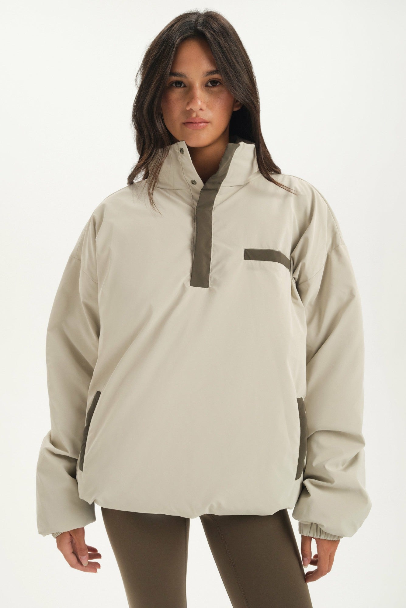 NYLON PUFF QUARTER SNAP JACKET - SPARROW SET ACTIVE