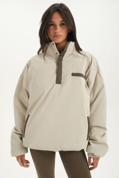 NYLON PUFF QUARTER SNAP JACKET - SPARROW SET ACTIVE