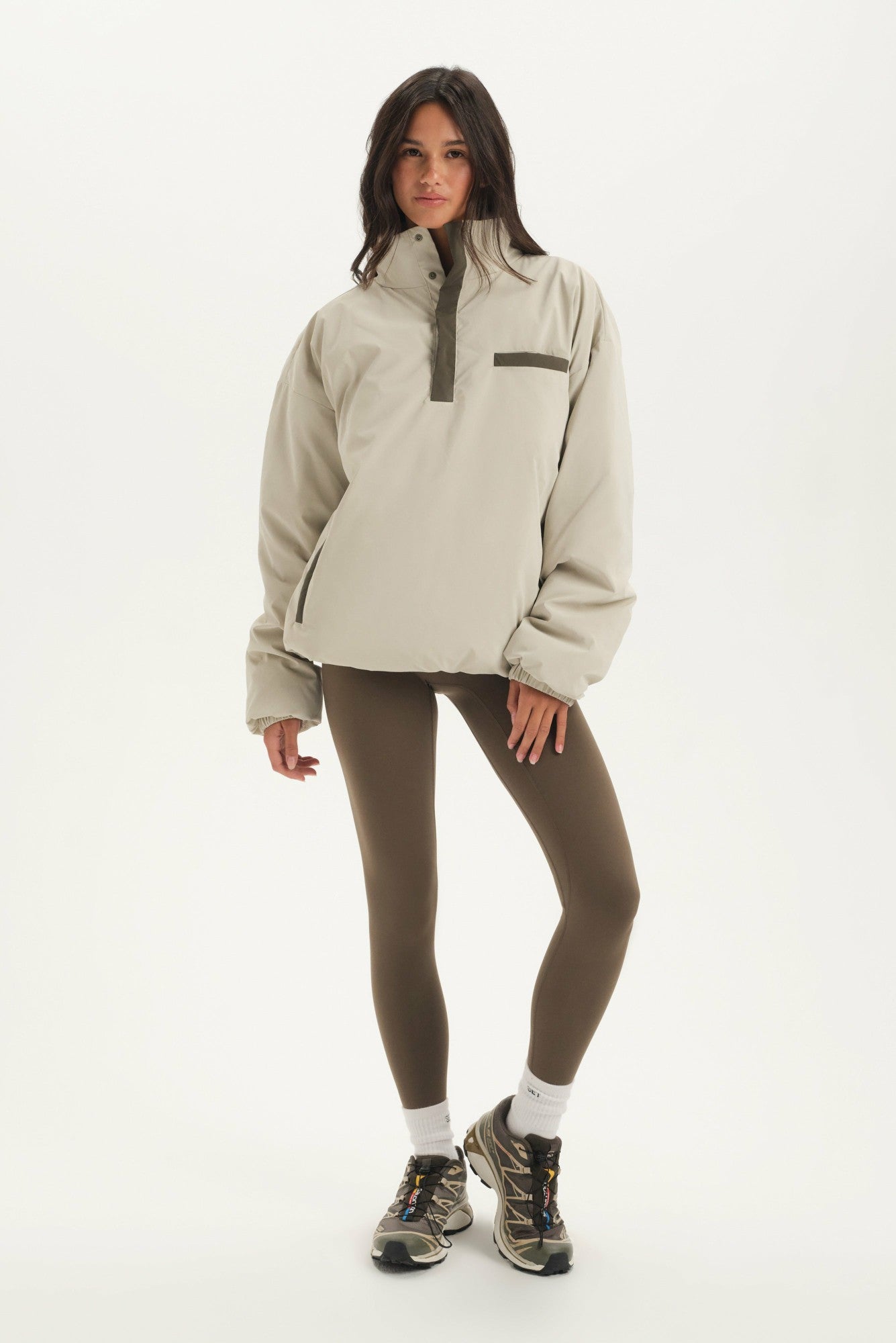 NYLON PUFF QUARTER SNAP JACKET - SPARROW SET ACTIVE
