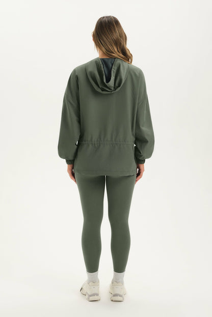 NYLON TRACK CINCHED WINDBREAKER - GROTTO SET ACTIVE