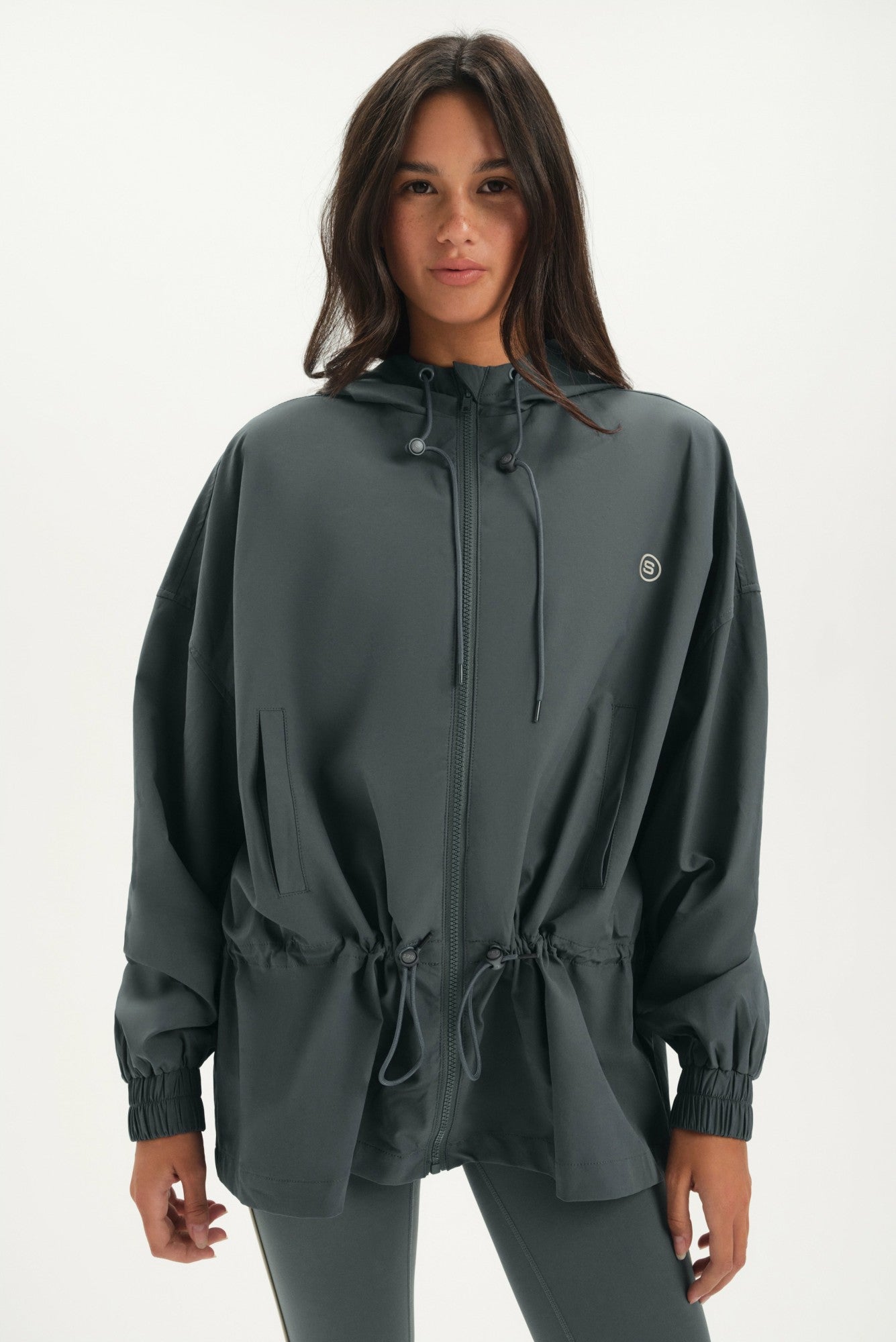 NYLON TRACK CINCHED WINDBREAKER - MAST SET ACTIVE