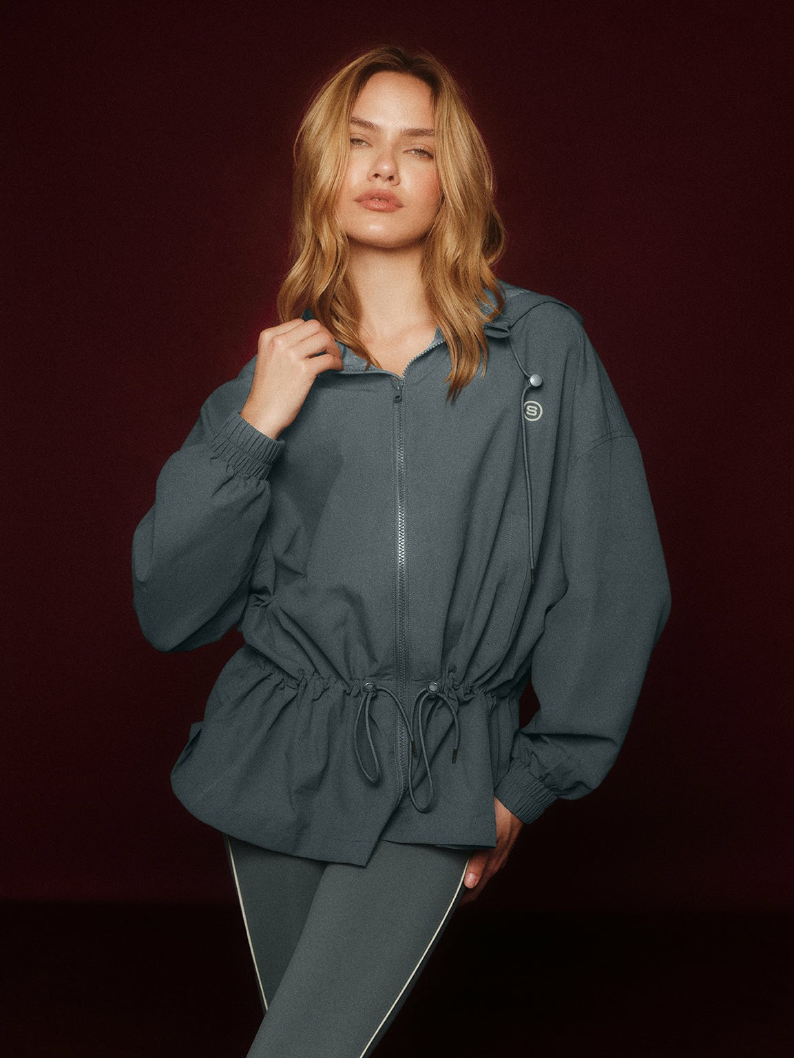 NYLON TRACK CINCHED WINDBREAKER - MAST SET ACTIVE