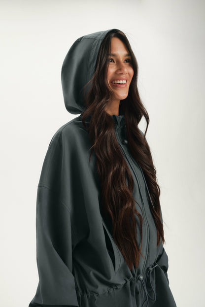 NYLON TRACK CINCHED WINDBREAKER - MAST SET ACTIVE