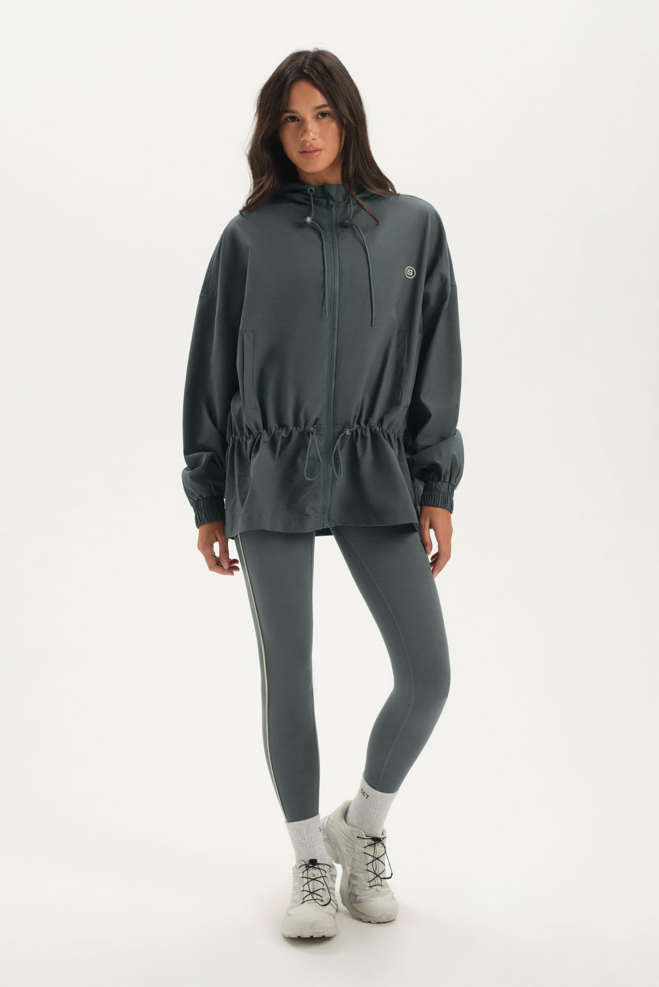 NYLON TRACK CINCHED WINDBREAKER - MAST SET ACTIVE