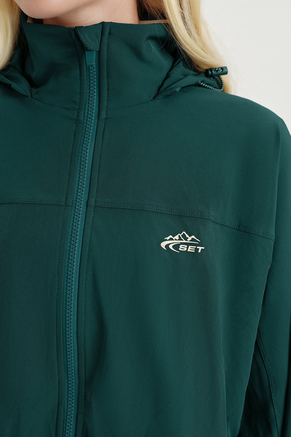 NYLON DUET CINCHED WINDBREAKER - PEAK SET ACTIVE