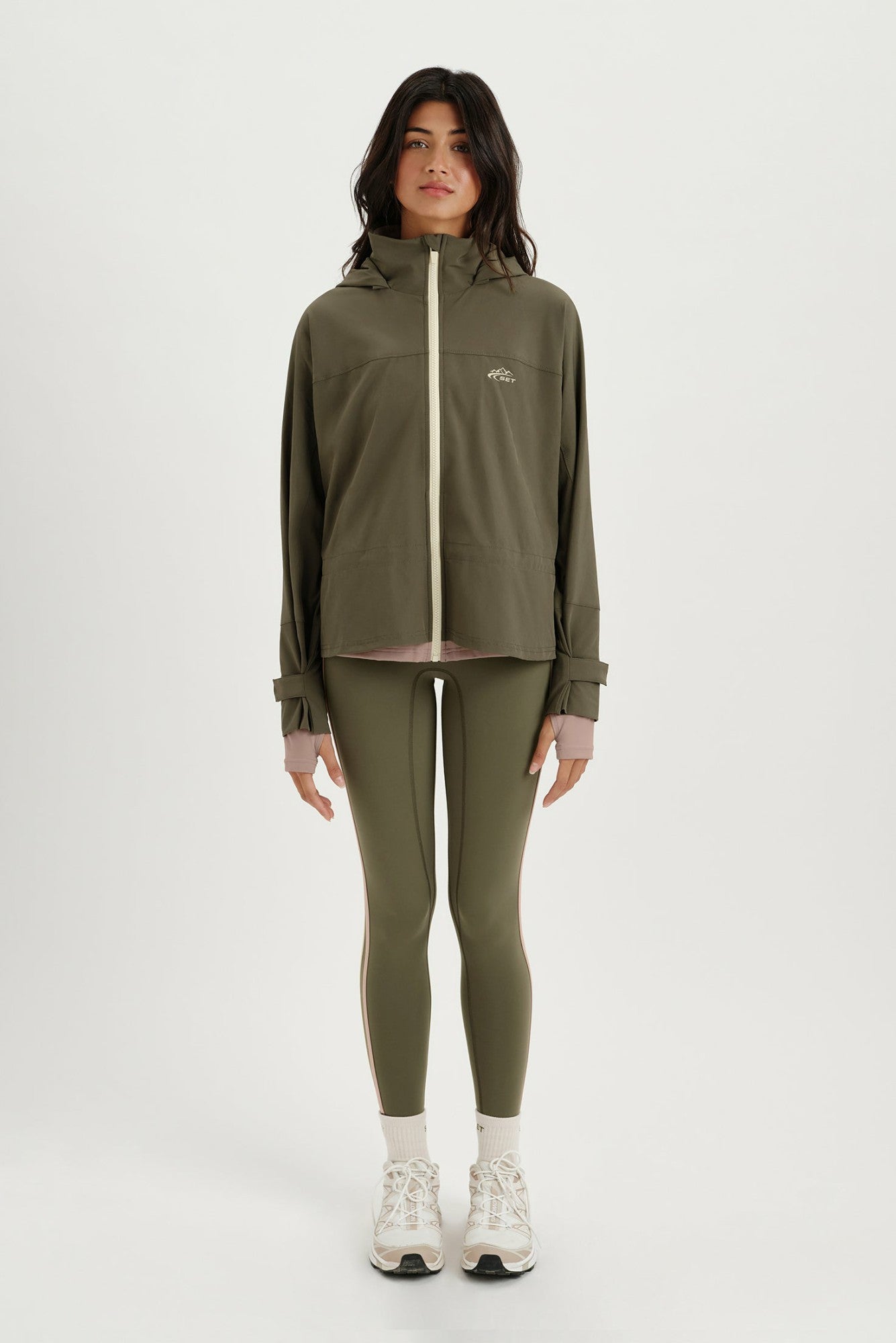 NYLON DUET CINCHED WINDBREAKER - SEDONA SET ACTIVE